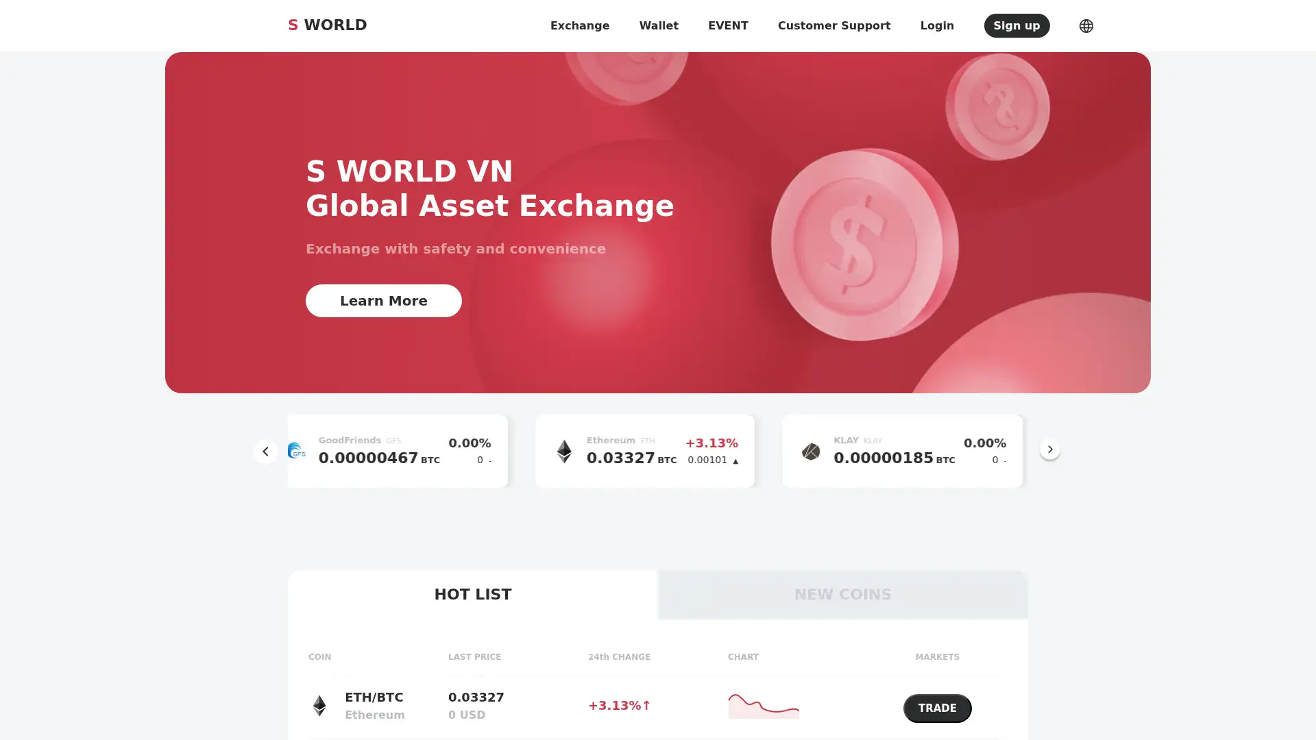 sworld.exchange screenshot