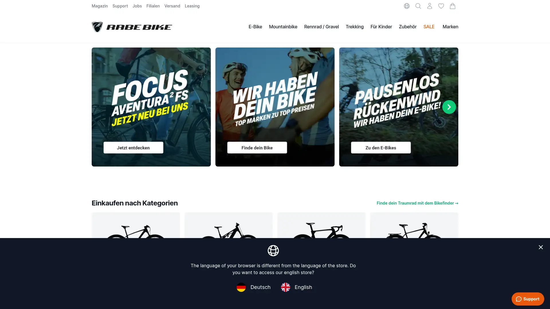 rabe-bike.de screenshot