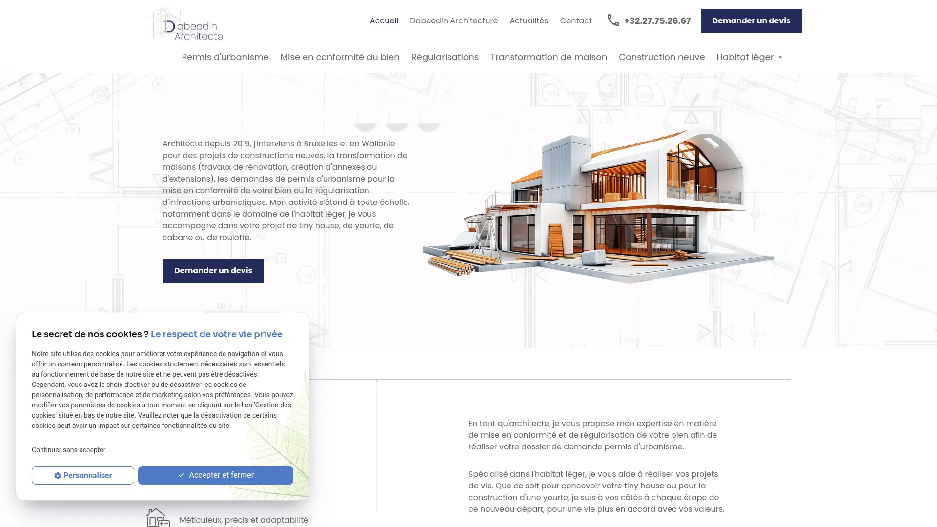 dabeedin-architecture.be screenshot